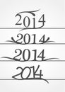 Vector artistic stylish happy new year text set co