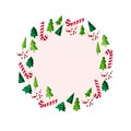 Vector artistic watercolor hand drawn Merry Christmas decoration wreath isolated on white background. Royalty Free Stock Photo