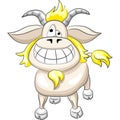 vector ÃÂ¡artoon funny goat smile