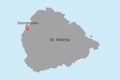 Vector artwork of detailed outline map of ASCENSION ISLAND Royalty Free Stock Photo