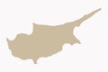 Vector artwork of detailed outline map of CYPRUS Royalty Free Stock Photo