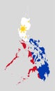 Vector Asia map Philippines made country flag