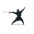 Vector Asian Ninja Cartoon Illustration.