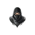 Ninja head Logo of Shinobi silhouette clipart