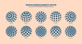 Vector Assorted Various Halftone Rhomb Patterned 3D Balls In Different Positions