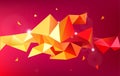 Vector astract 3d geometric shape isolated. Faceted, crystal, origami triangles background. Use for banner, cover
