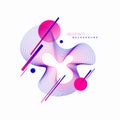 Astract design. Avant-garde style abstract illustration with guilloche waveform element. Royalty Free Stock Photo