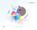AAstract design with different geometric, 3d, linear and stipple shapes. Abstract multicolored composition. Royalty Free Stock Photo