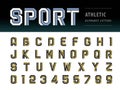 Vector of Athletic Alphabet Letters and numbers, Geometric Font Technology, Sport, Futuristic Future