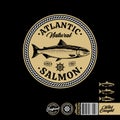 Vector Atlantic salmon logo Royalty Free Stock Photo