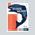 Vector Atlantic salmon packaging illustration Royalty Free Stock Photo