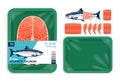 Vector Atlantic salmon packaging illustration Royalty Free Stock Photo