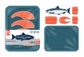 Vector Atlantic salmon packaging illustration Royalty Free Stock Photo