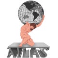 Vector of Atlas holding the earth Royalty Free Stock Photo