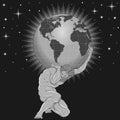 Vector of Atlas holding the earth Royalty Free Stock Photo