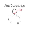 Vector Atlas Subluxation Linear Icon of Young Man