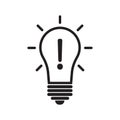 Vector attention icon, idea icon, bulb icon