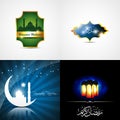 Vector attractive set of ramadan kareem background Royalty Free Stock Photo