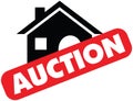 Vector Auction icon with a red banner Royalty Free Stock Photo