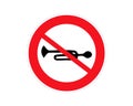 Vector Audible warning devices prohibited Icon Sign Icon Vector Illustration For Personal And Commercial Use. Clean Look Trendy