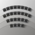 Vector Audience Auditorium Empty College Lecture Hall in University with Black Office Chairs Top View Royalty Free Stock Photo