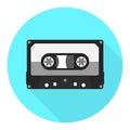Vector audio cassette icon. Audiotape flat icon. Royalty Free Stock Photo