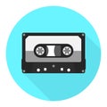 Vector audio cassette icon. Audiotape flat icon.