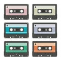 Vector audio cassettes Royalty Free Stock Photo