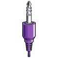 Vector Audio Jack Illustration Featuring a Violet Plug Connector for Electronics Royalty Free Stock Photo