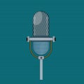 Vector Audio Microphone on lined green background