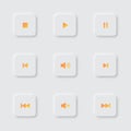 Vector Audio Player Control Button Gradient Set With Neomorphism Style Royalty Free Stock Photo