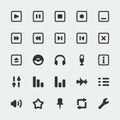 Vector audio player icons set