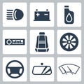 Vector auto parts icons set Royalty Free Stock Photo