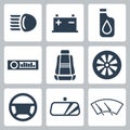 Vector auto parts icons set