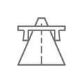 Vector autobahn, highway, road, way line icon.