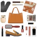Vector Autumn Female Accessories Royalty Free Stock Photo