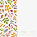 Vector autumn template. Modern stylized colorful leafs. Royalty Free Stock Photo