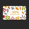 Vector autumn template. Modern stylized colorful leafs. Royalty Free Stock Photo