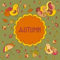 Vector autumn theme greeting card with space for your text. Royalty Free Stock Photo