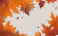 A Vector Autumnal Background Featuring an Array of Colorful Leaves. Royalty Free Stock Photo