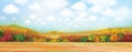 Vector autumnal nature background. Autumn landscape