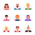 Vector avatar collection for social networks Royalty Free Stock Photo