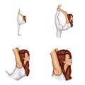 Vector avatar of girl does gymnastics, yoga