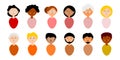 Vector avatar profile icon set. Set of people icons. Avatar of men and women. Royalty Free Stock Photo