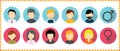 Vector avatar profile icon set - set of people faces icons