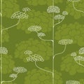 Vector avocado green seamless pattern background: The Beautiful Tree.