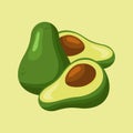 vector avocado illustration fresh food hand drawn Royalty Free Stock Photo