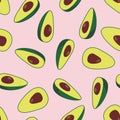 Vector avocado seamless pattern