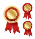 Vector award badge with ribbon Royalty Free Stock Photo