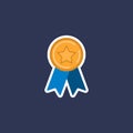 Vector award icon sticker. Medal, achievement concepts.
